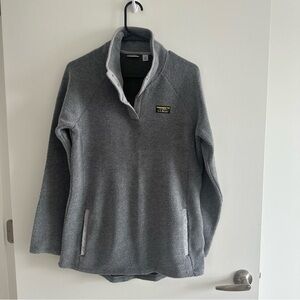 L.L.Bean Women's Tumbled Sherpa, Quarter-Snap Size M Color Smoky Gray NEW
